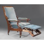 American Late Classical Mechanical Library Chair , c. 1830-1840, possibly Boston, padded back,