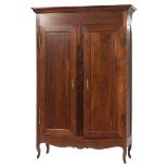 Louisiana Creole Cherrywood Armoire , early 19th c., ogee cornice, shaped apron, cabriole legs,