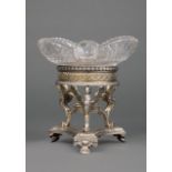 French Silverplate and Cut Crystal Centerpiece in the Neoclassical Taste , marked "P.B&C" in
