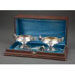 Cased Pair of American Aesthetic Movement Sterling Silver Master Salt Cellars , Gorham, 1871,