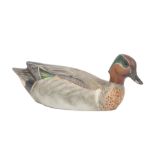 Louisiana Carved Wood Decoy , 1980s, green-winged teal, Roy Legaux Sr., Chalmette, LA, l. 13 1/2 in