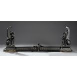 Pair of American Cast Iron Figural Chenets , late 19th c., as illustrated in 1882 catalogue of J.