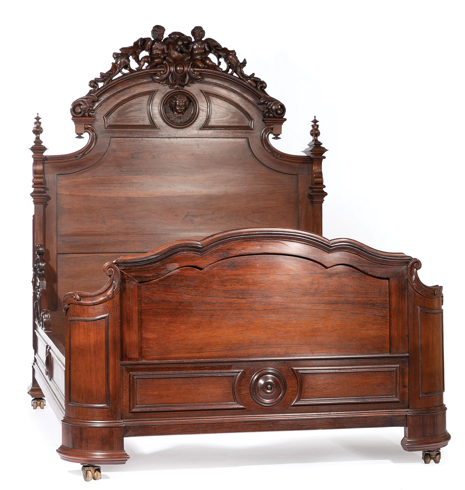 Very Fine American Carved Rosewood Bedroom Suite , mid-19th c., labeled A. (Alexander) Roux, incl. - Image 18 of 20
