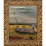 Attributed to William R. Hollingsworth, Jr. (American/Mississippi, 1910-1944), "Birdhouse", oil on