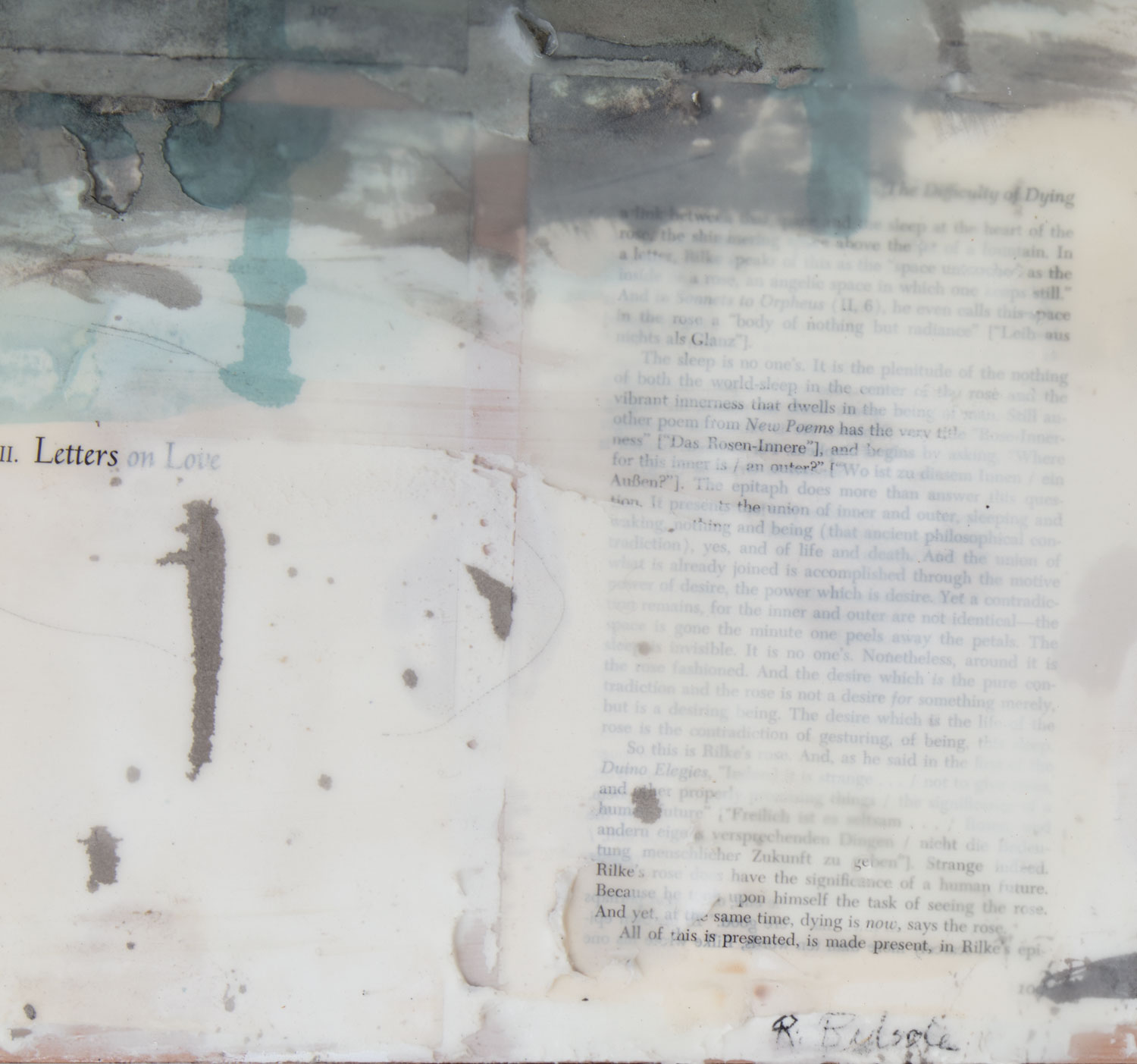Raine Bedsole (American/Louisiana, b. 1960), "Rilke's Love Poetry", mixed media on panel, signed - Image 2 of 2