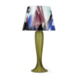 Contemporary Italian Art Glass Table Lamp , late 20th c., shade labeled " Vetro Artistico Murano",