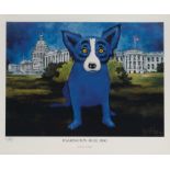 George Rodrigue (American/Louisiana, 1944-2013), "Washington Blue Dog", 1993, lithograph, signed