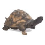 Turtle-Form Polychromed and Patinated Garden Fountain , h. 8 in., w. 19 in., d. 10 in