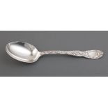 Tiffany "Chrysanthemum" Pattern Sterling Silver Serving Spoon , pat. 1880, l. 9 3/4 in., wt. 4.25