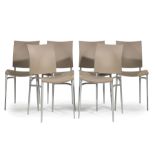 Contemporary Wood and Chrome Dining Table , X-form flat bar base, h. 28 3/4 in., l. 94 1/2 in., w.
