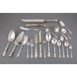 American Sterling Silver Flatware Service , Watson "Meadow Rose" pattern, pat. 1907, incl. 10