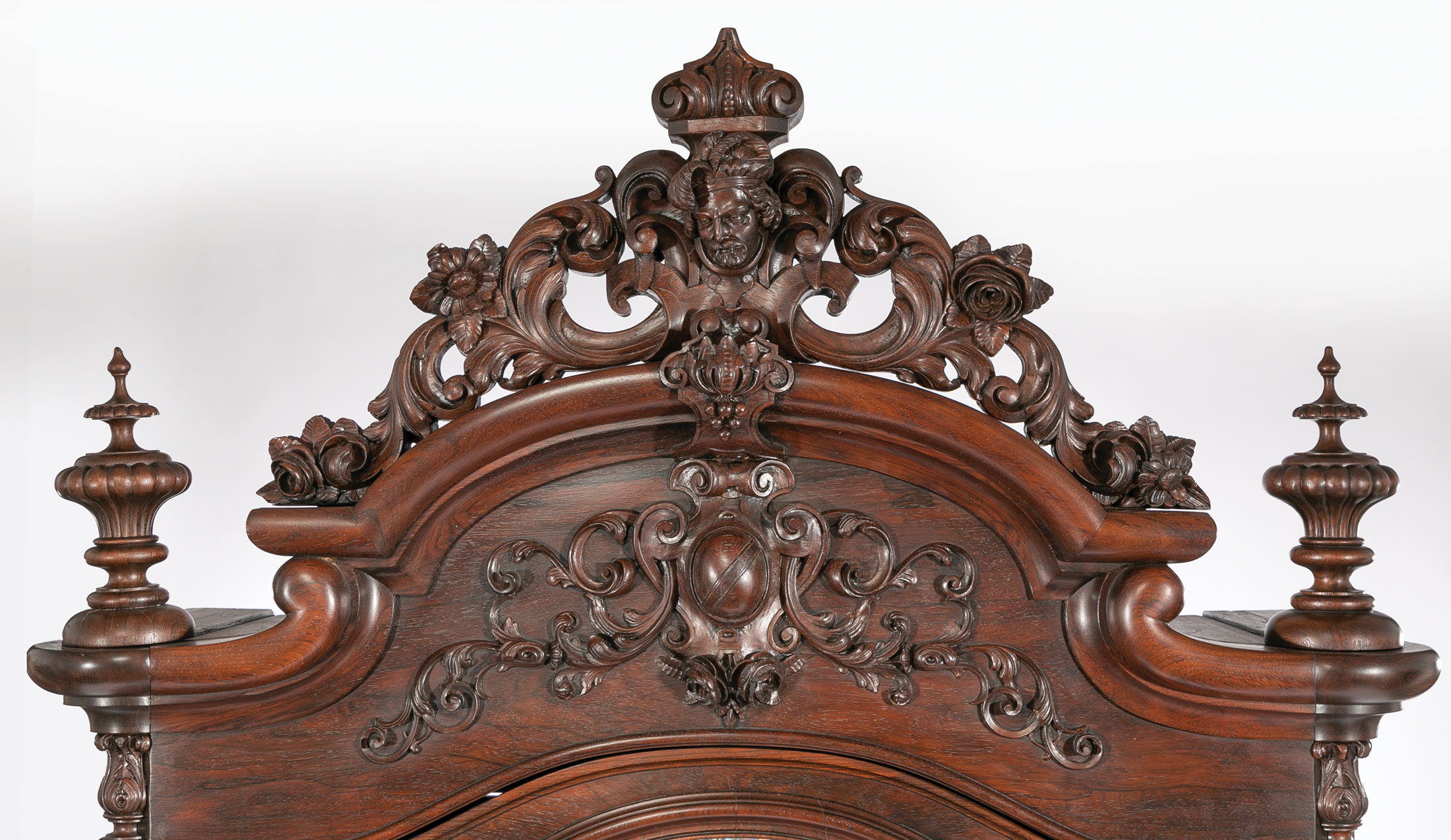 Very Fine American Carved Rosewood Bedroom Suite , mid-19th c., labeled A. (Alexander) Roux, incl. - Image 9 of 20
