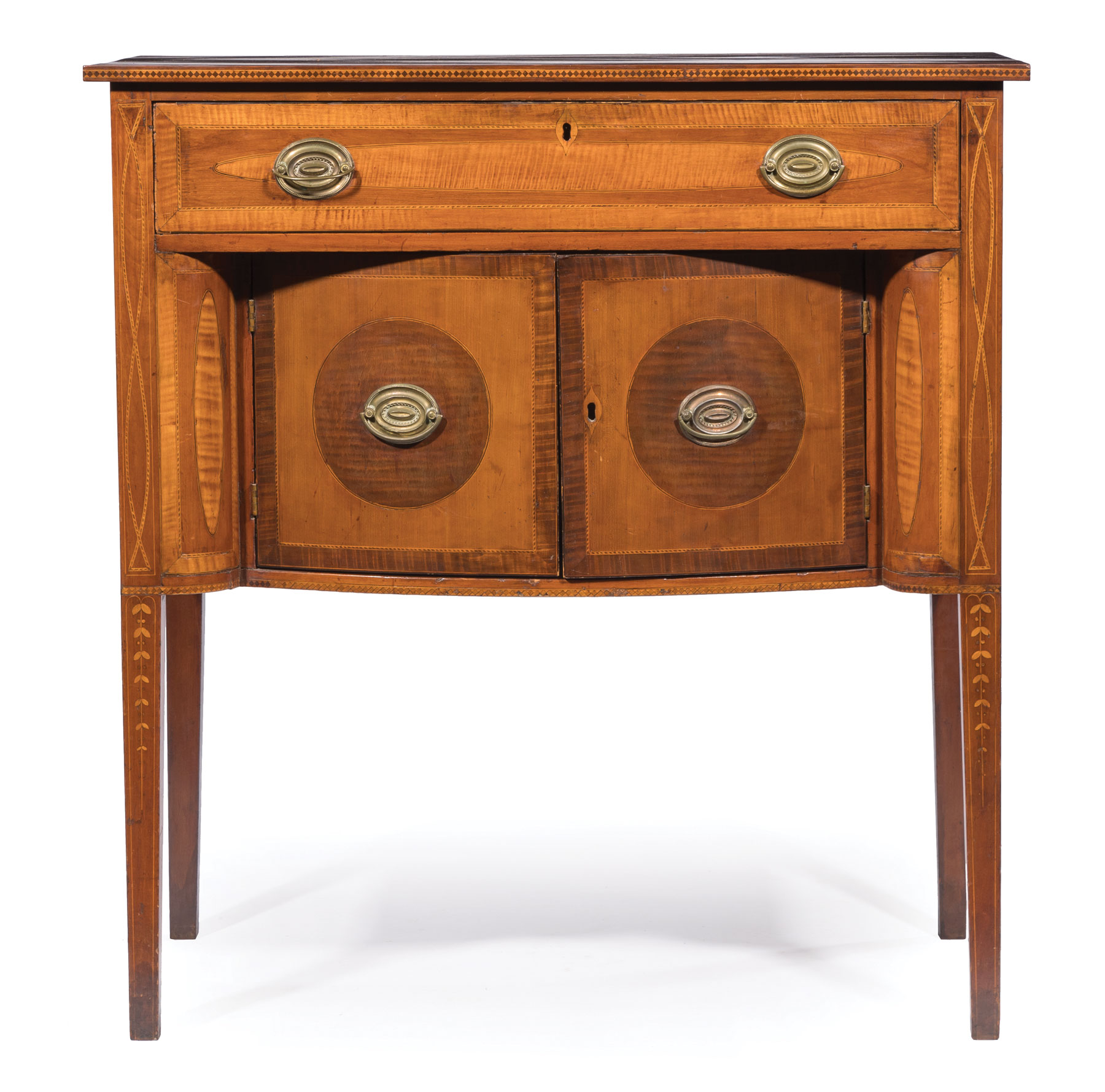 Federal Inlaid Mahogany, Cherrywood and Tiger Maple Server , late 18th/early 19th c., probably New - Image 2 of 2