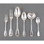George IV Sterling Silver Flatware Service in the Fiddlethread Pattern , Morris and Michael Emanuel,