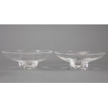 Pair of Large Steuben Glass "Quatrefoil" Bowls , etched marks, model #8228, designed 1968 by