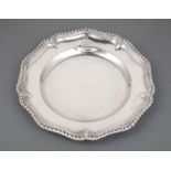 George III Sterling Silver Plate , London, 1808, marks rubbed, gadroon border, crested cavetto, dia.