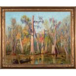 Nicholas Richard Brewer (American/Minnesota, 1857-1949), "Everglades", oil on canvas, signed on