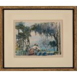 George Hand Wright (American/Connecticut, 1872-1951), "Bayou Country", watercolor on paper, signed