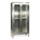 American Brushed Stainless Steel Medicine Cabinet , 20th c., labeled "Progressive Metal Equipment,