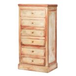 Country French Chest , inset molded top, three drawers presented as six, fluted stiles, molded