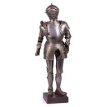 French Miniature Suit of Steel Armor , riveted construction, fully articulated, pieces decorated