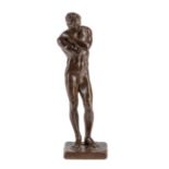 Richmond Barthé (American/Mississippi, 1901-1989), "Male Nude", bronze, signed and incised "Modern