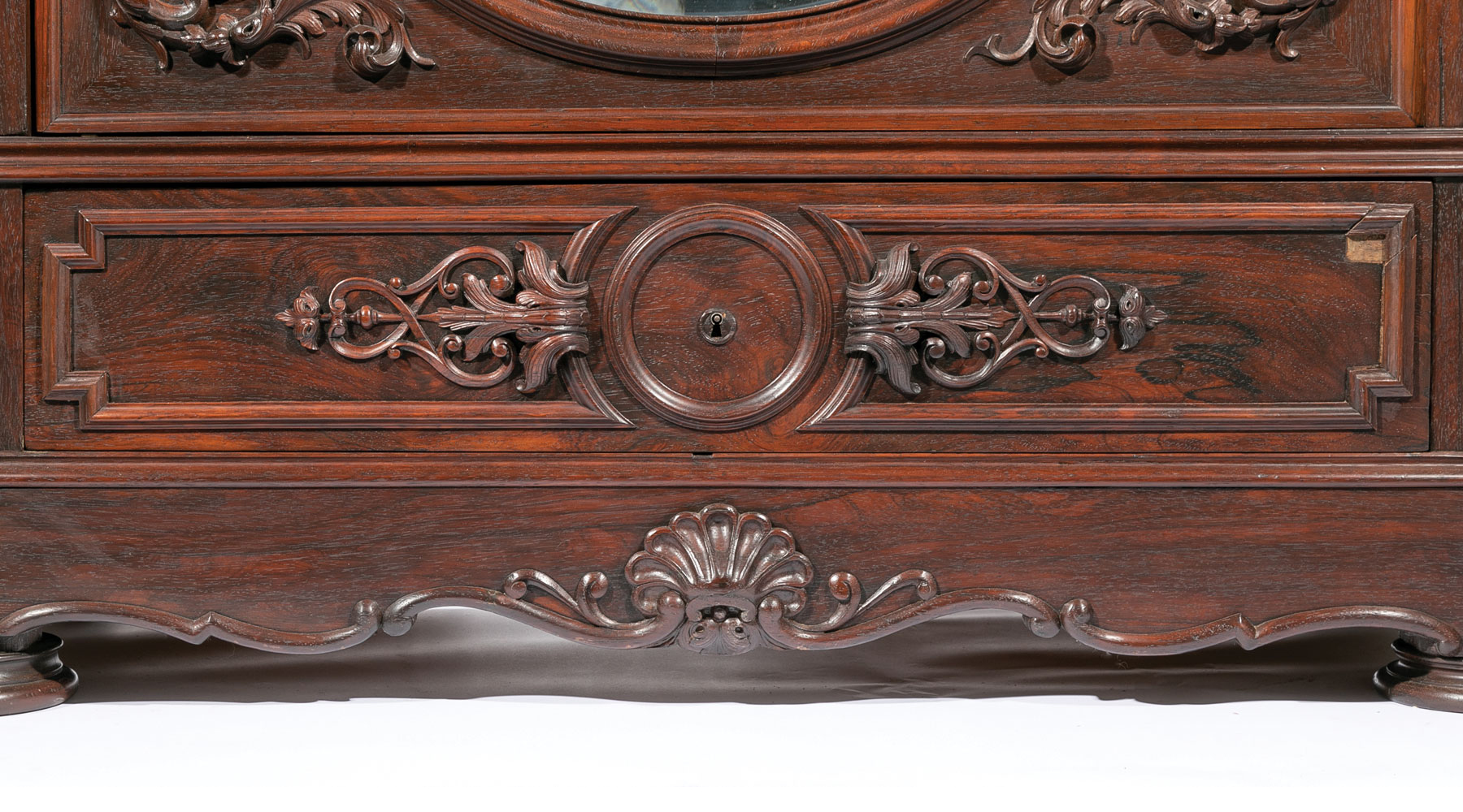 Very Fine American Carved Rosewood Bedroom Suite , mid-19th c., labeled A. (Alexander) Roux, incl. - Image 12 of 20