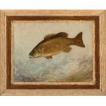 Attributed Richard LaBarre Goodwin (American/New York, 1840-1910), "Untitled (Fish)", oil on canvas,