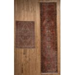 Two Persian Carpets , incl. a small , 3 ft. 2 in. x 5 ft.; and a semi- runner, 2 ft. 9 in. x 12 ft