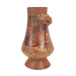 Pre-Columbian Polychrome Pottery Vessel , 800-1350 A.D., Costa Rica, possibly Nicoya, avian head,