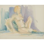 Karen Stastny (American/New Orleans, 20th c.), "Reclining Nude" and "Seated Nude", 1991, 2