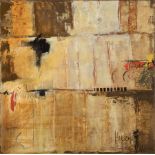 Nancy Hirsch Lassen (American/New Orleans, 20th c.), "Untitled Abstract in Brown and Tan", mixed
