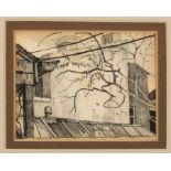 Rolland Harve Golden (American/New Orleans, 1931-2019), "Smokestacks", 1965, graphite on paper,