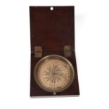 George II Mahogany Cased Field Compass , c. 1750, by Benjamin Cole, floral-engraved card signed "
