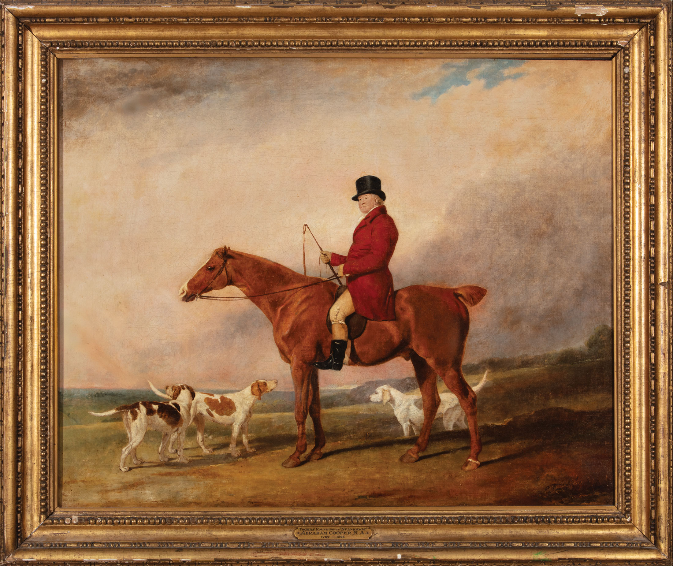 Abraham Cooper (British, 1787-1868), "Thomas Rounding, Esq. on his Favorite Hunter 'Spankaway' with