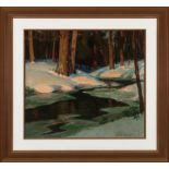 Emile Albert Gruppe (American/Massachusetts, 1896-1978), "Trees in Winter", oil on canvas board,