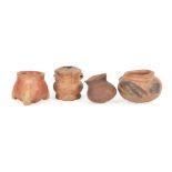 Four Small Pre-Columbian Pottery Vessels , before 1500 A.D., Mesoamerica, tallest h. 3 1/4 in