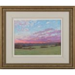 Richard Kelso (American/Mississippi, 20th c.), "Red Sky, Sunrise", oil on panel, signed lower right,