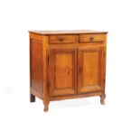 Petite French Provincial Fruitwood Buffet , late 18th/early 19th c., canted top and corners, two