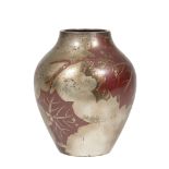 German Jugendstil Enamel and Metal Dinanderie Vase , c. 1927, marked "WMF/IKORA", h. 8 3/4 in., dia.