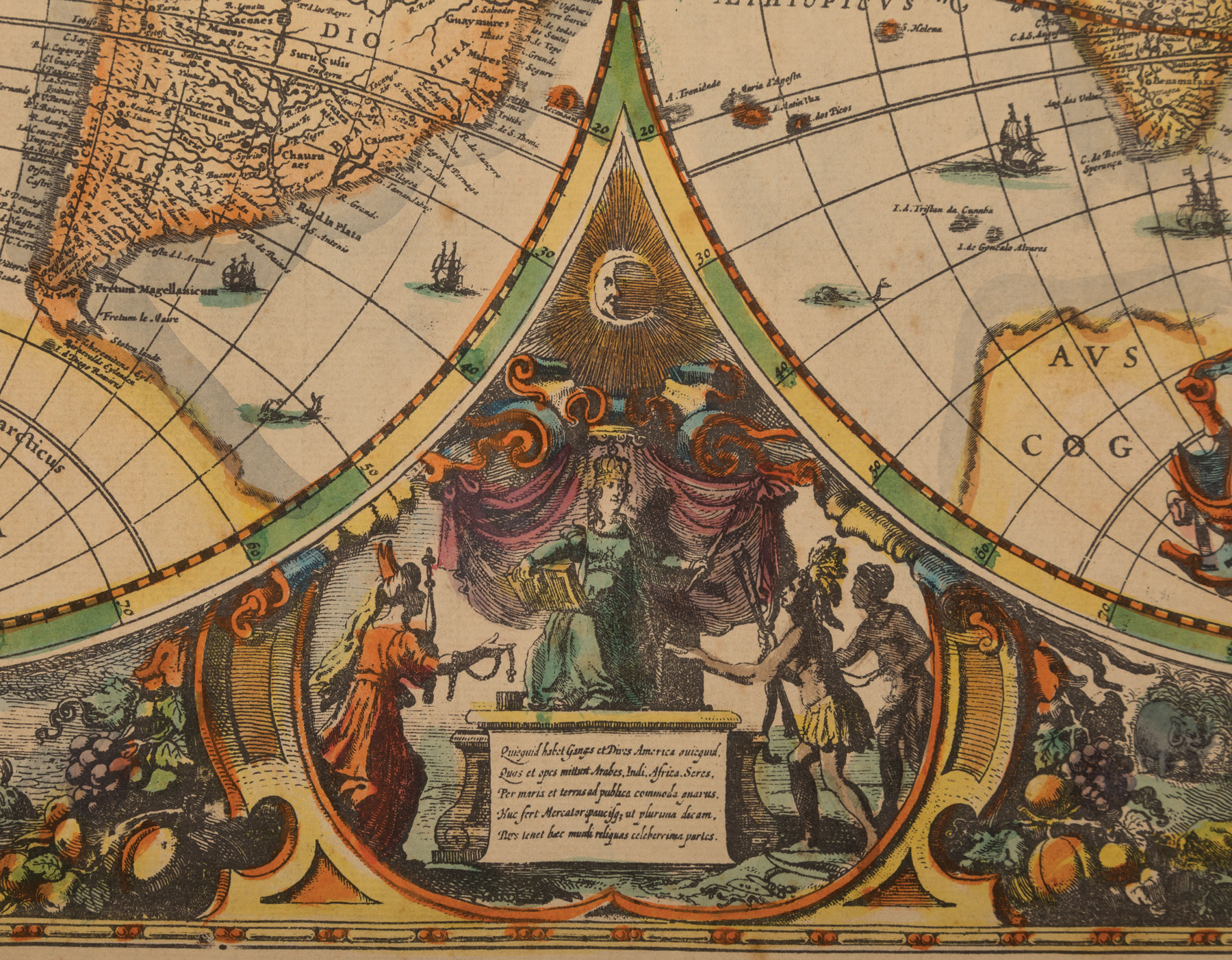 Henricus Hondius II (Dutch, 1597-1651), "Nova Totius Terrarum Orbis Geographica AC Hydrographica - Image 2 of 3