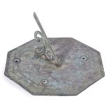 Georgian Bronze Horizontal Sundial , engraved in a banner "John Field, Londini/HORA FUGIT", and "