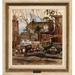 John McCrady (American/Mississippi, 1911-1968), "Used Car Bargains", c. 1938, oil on canvas board,