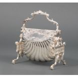 English Silverplate Biscuit Box , Lee & Wigfall, Sheffield, 20th c., hinged cover, h. 9 1/8 in.,