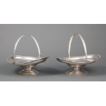 Rare Pair of American Sterling Silver Cake Baskets , William Bogert & Co., New York, NY, act. 1866-