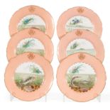 Twelve Lahoche and Pannier Paris Porcelain Fish Plates , mid-19th c., stencilled mark "Lahoche &