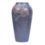 Newcomb College Art Pottery Vase , 1917, decorated by Sadie Irvine, with relief carved floral motif,