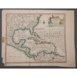 Emanuel Bowen (Welsh, 1694-1767), "Accurate Map of the West Indies...", London, 1747, hand-colored