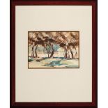 Marie Atkinson Hull (American/Mississippi, 1890-1980), "Trees", watercolor on paper, pencil-signed