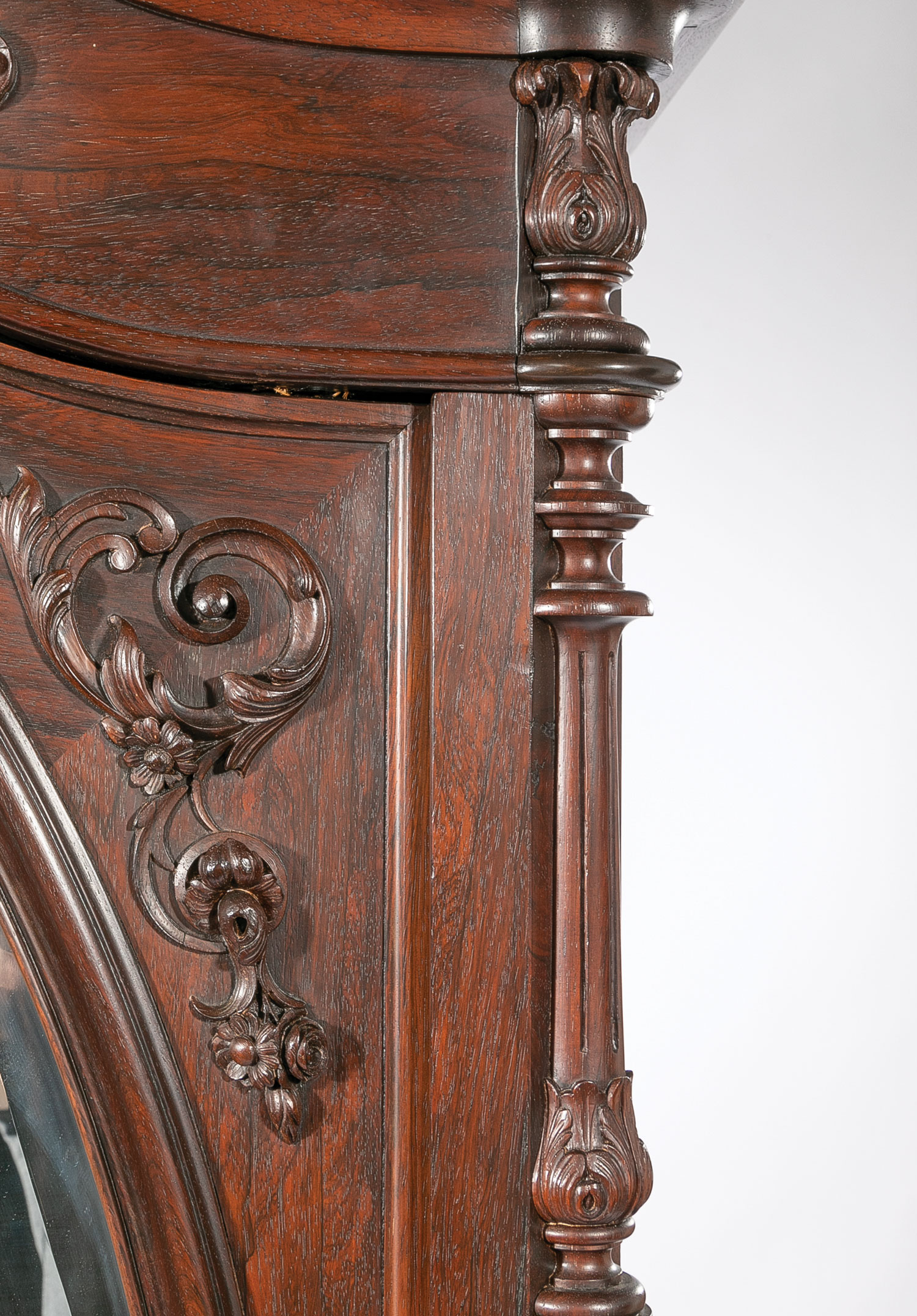 Very Fine American Carved Rosewood Bedroom Suite , mid-19th c., labeled A. (Alexander) Roux, incl. - Image 13 of 20